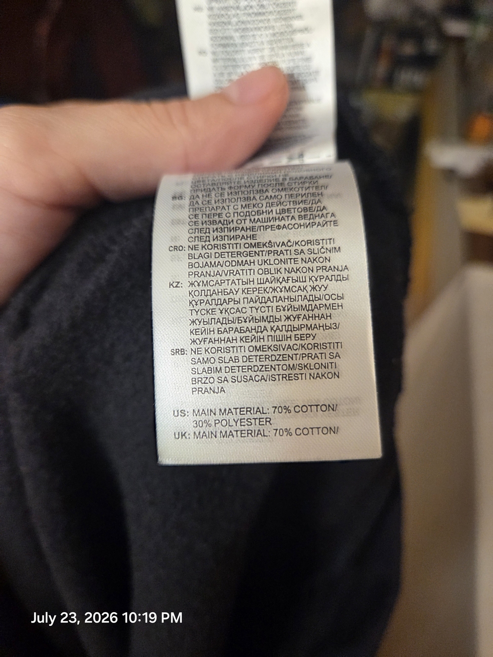 adidas Black Hoodie with White Trim and Logo Tag - Picture 5 of 5